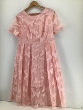 SHEIN Curve Pink Butterfly Lace Mesh Dress Plus Size 0XL