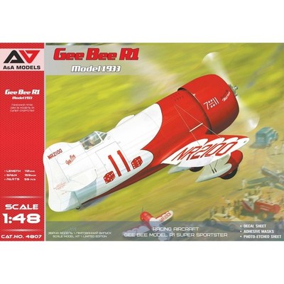 Gee Bee R1 Model 1933 Aicraft Plastic Model kit 1:48 AAM4807 A&A Models