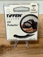 Tiffen 55mm UV Filter Protector Clear Lens Filter USA Made w/ Case