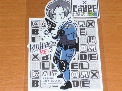 Capcom Resident Evil 2 Leon Aufkleber B-SIDE LABEL Wasserdicht Neu 94x47mm