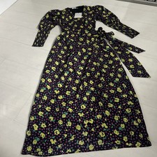 Glamorous New Tags Rise Floral Multicoloured Print Wrap Midi Dress Sz 8