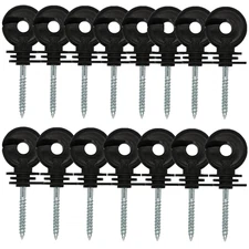 15 Pack Electric Fence Insulator Screw-In Nail Ring Holders for Wooden Posts