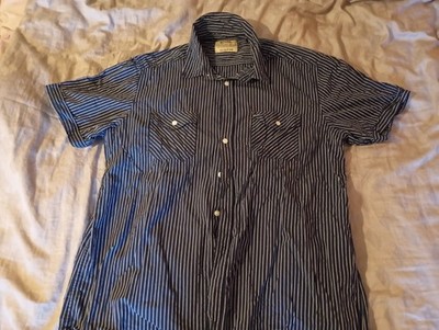 Identic Man, Kurzarmhemd, Größe: XL, Blau/Weiß, Baumwolle, Retro 1999
