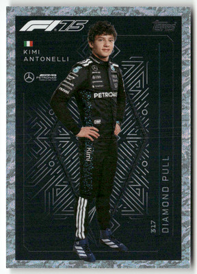 Topps F1 Turbo Attax 2025 Formel 1 No. 317 Kimi Antonelli Diamond Pull Rookie