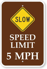 Speed Limit Sign Aluminum 5 Mph Weatherproof 8x12 Outdoor Traffic