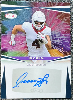 Isaac TeSlaa 2025 SAGE #A-IT SAGE Hit Blue Autograph (RC, AU)