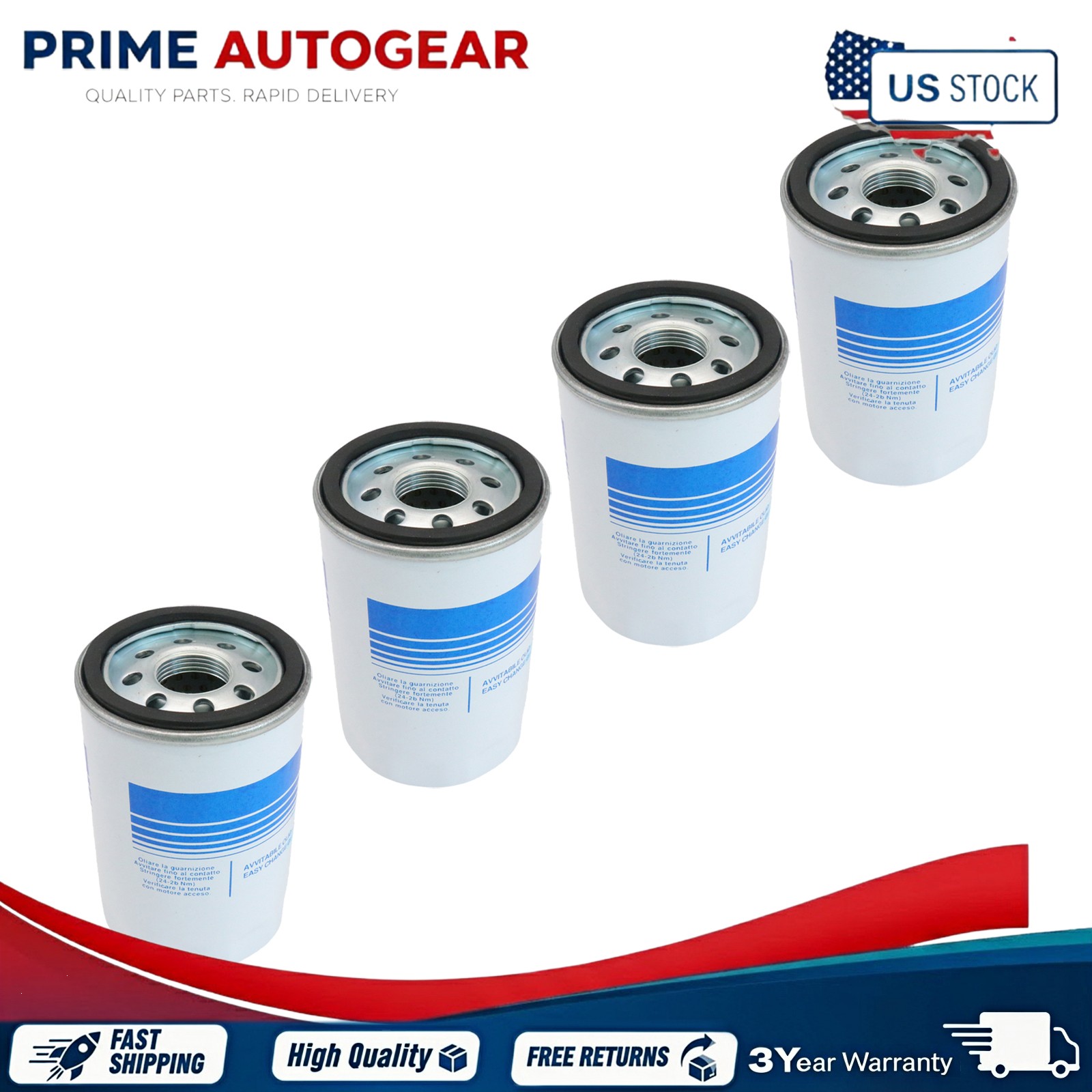 Lamborghini Aventador 1975-1976 Oil filters 4 pcs P/N 07M115561B