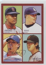2009 Goudey 4-in-1 Red Bob Gibson Jake Peavy Josh Beckett Tim Lincecum HOF 2u3