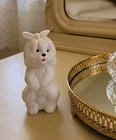 Avon Sweet Tooth Terrier Dog Cologne Bottle Vintage White Glass Decanter Full