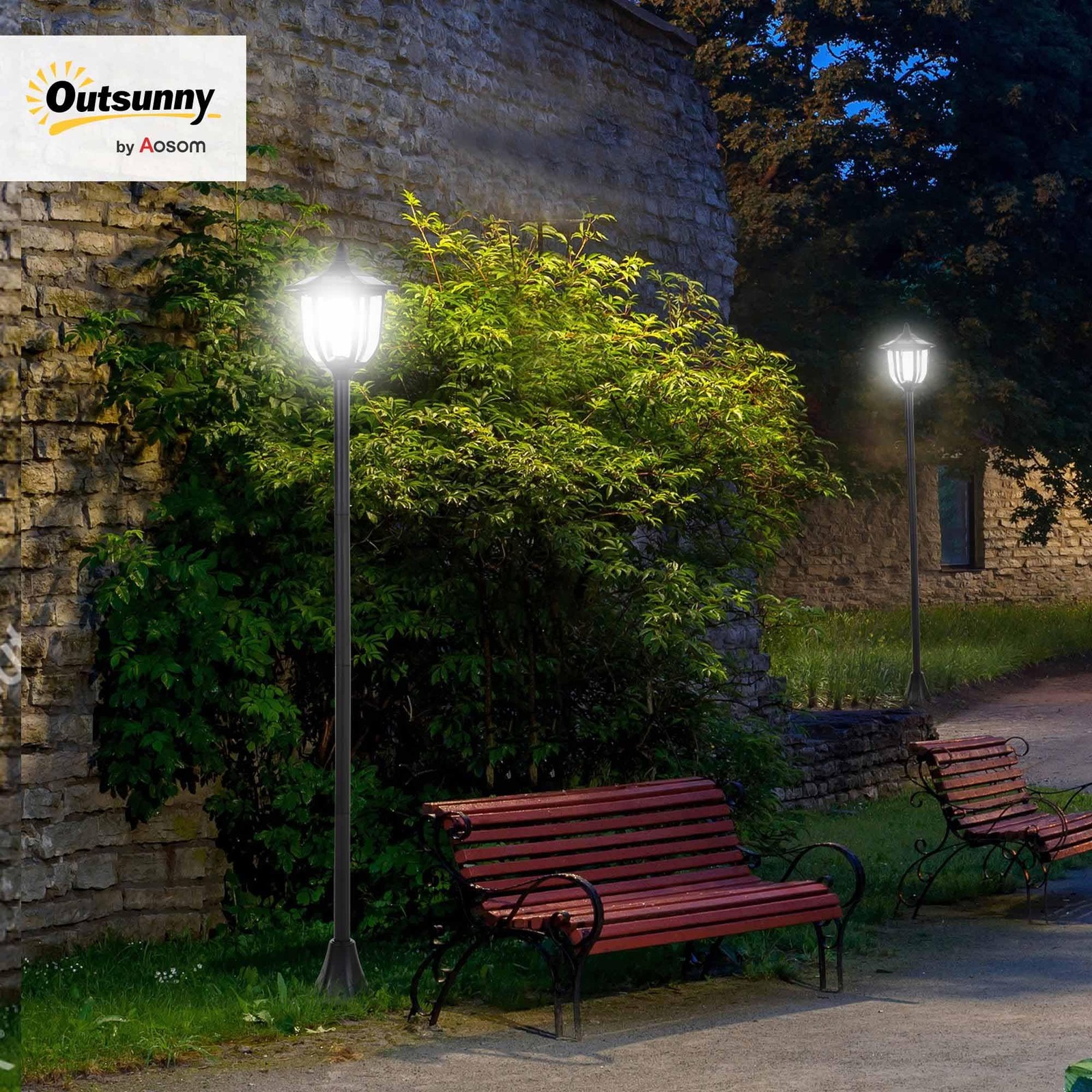 Lampada da Giardino Outsunny LED da Esterno foto 2