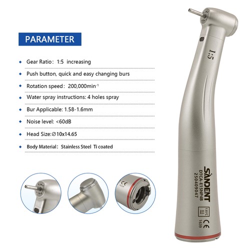 Dental Electric Handpiece 1:5 1:4.2 Contra Angle 45 Degree Surgical Fiber Optic - Picture 69 of 133