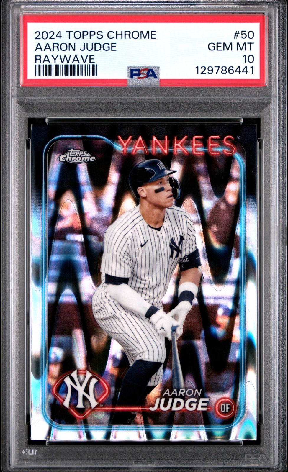2024 Topps Chrome   #50 Aaron Judge Raywave Refractor  Yankees PSA 10 GEM!