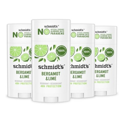 Schmidt's Aluminum-Free Vegan Deodorant 2.65 Ounce (Pack of 4), White