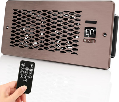 Built-in Register Booster Fan with Cover for Air Heat Vent with Fan,Fits 4''x10''