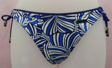 Triumph M2M Retro Tanga Tie Side High Leg Triangle Bikini Bottom Blue m008 12
