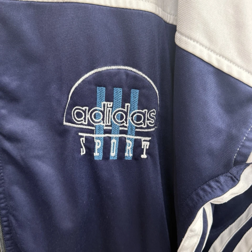 Vtg Y2K Adidas Men Track Jacket Navy Blue & Red Sz 2XL Colorful Retro Jacket 90s - Image 4 of 4