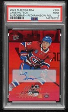2024 Fleer Ultra Rookies Red Rainbow Foil 43/50 Lane Hutson PSA 9 MINT Auto 0h4v