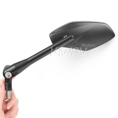 Medusa- mirrors anti-vibration black snake headed aluminum convex fits scooter