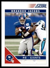 2011 SCORE FOOTBALL CARD BRANDON JACOBS #189 NEW YORK GIANTS 7664