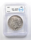 1921 Peace Silver Dollar High Relief AU53 ICG *8691