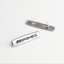 2 X Fit For Mercedes Amg Logo Emblems Front Seat Tuning Badges Metal