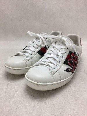 GUCCI 456230 Us8.5 26.5cm White Leather Size 8.5 White Sneaker 3296 From  Japan | eBay