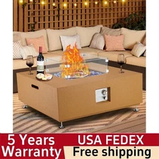 ☑️36"/48"/56" Propane Fire Pit Table 50000BTU Fire Table w/Wind Guard Rain Cover