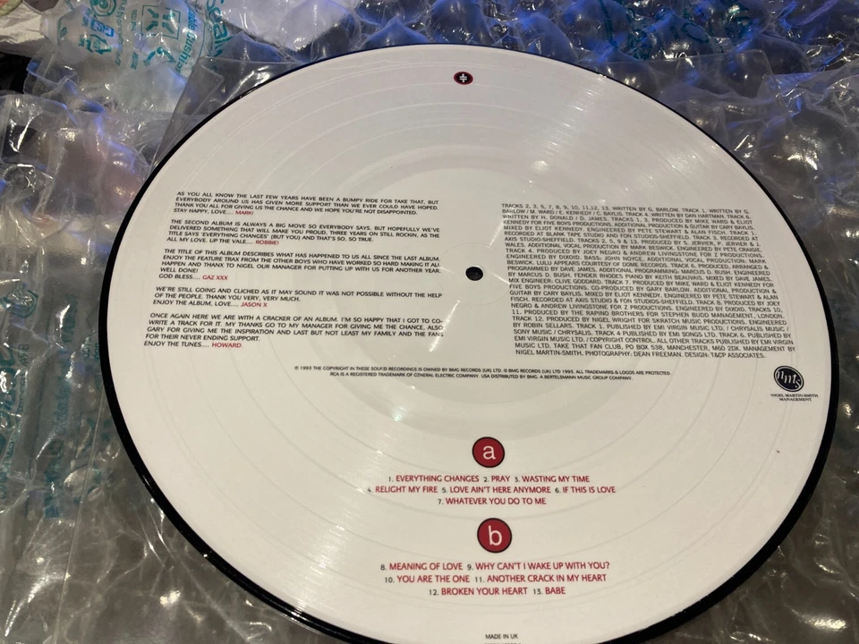 TAKE THAT-EVERYTHING CHANGES- 1993-UK LP PICTURE DISC- BRAND NEW UNPLAYED - Photo 2/2