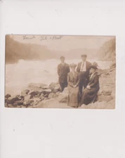 Postcard RPPC Real Photo Four People Posing With 3 Named AZO ca 1904-1918