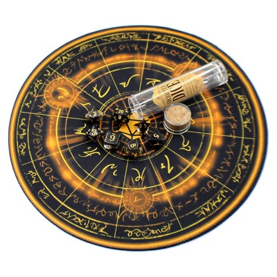 Arcane Circle Dice Mat and Polyhedral Die Set for D&D