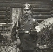 RPPC WWI German Soldier Rifle Field Gear Real Photo Postcard