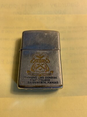 Vintage Zippo Military Themed Cigarette Lighter Fort ￼Leavenworth