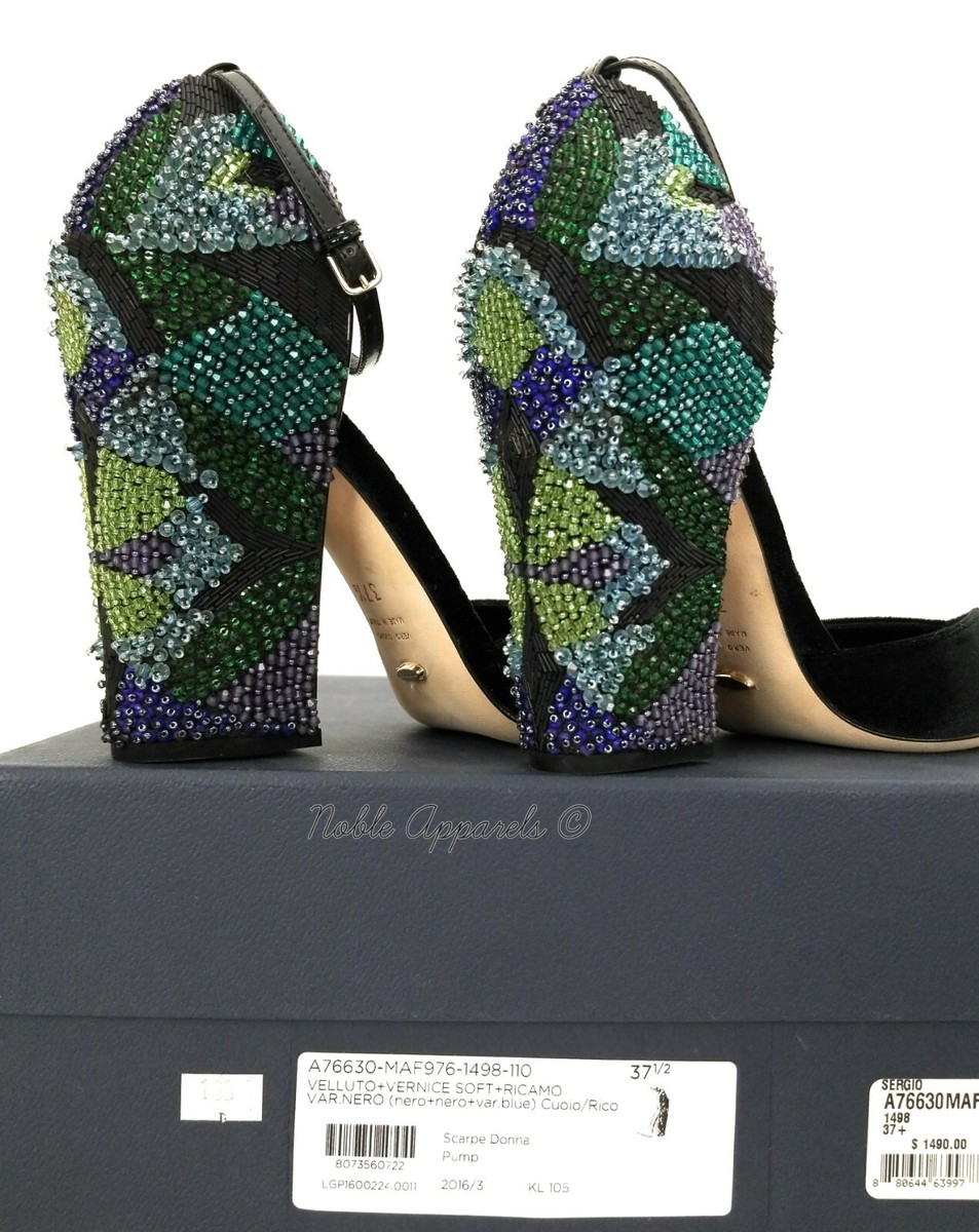 SERGIO ROSSI Chantal Embellished D'orsay Ankle Strap Pumps