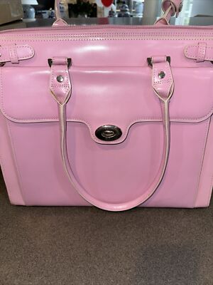 McKlein WINNETKA Leather Ladies Pink Briefcase with Removable