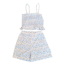 Girls  Smocked Floral Crop Top  Shorts Set Sizes 7 to 12/14 