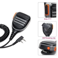 2-Pin Waterproof Radio Speaker Mic for Kenwood TYT Baofeng 2-Way Walkie Talkie