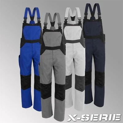 Qualitex Latzhose X-Serie Herren Blaumann Arbeitshose Werkstatthose Workwear