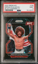 2022 UFC Prizm FOTL Merab Dvalishvili Black Shimmer 1/1 PSA 9