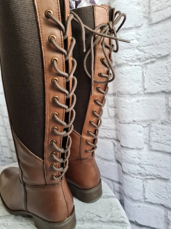 Sheego Stiefel Damen Leder Weitschaftstiefel braun Schaftweite XXL (599) (835) - Bild 3 von 4