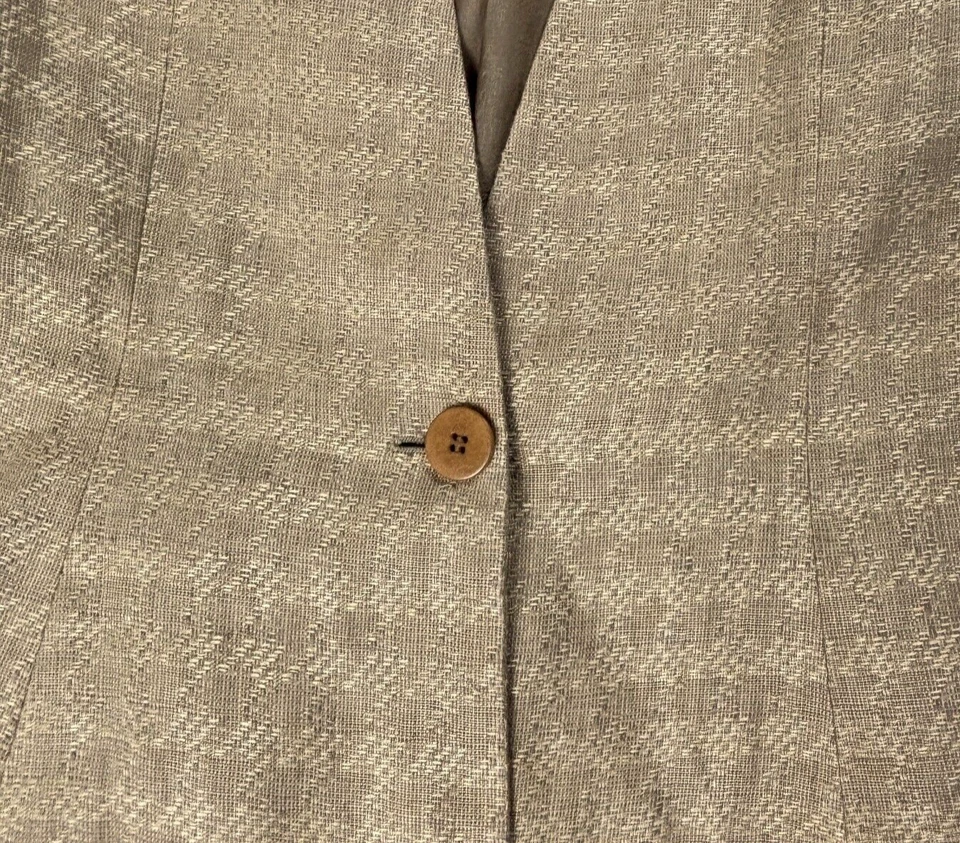 Traje Blazer Mujer Giorgio Armani Beige Talla 8 (18" x 27.25") Negocios Trabajo Italia Foto 2 de 4