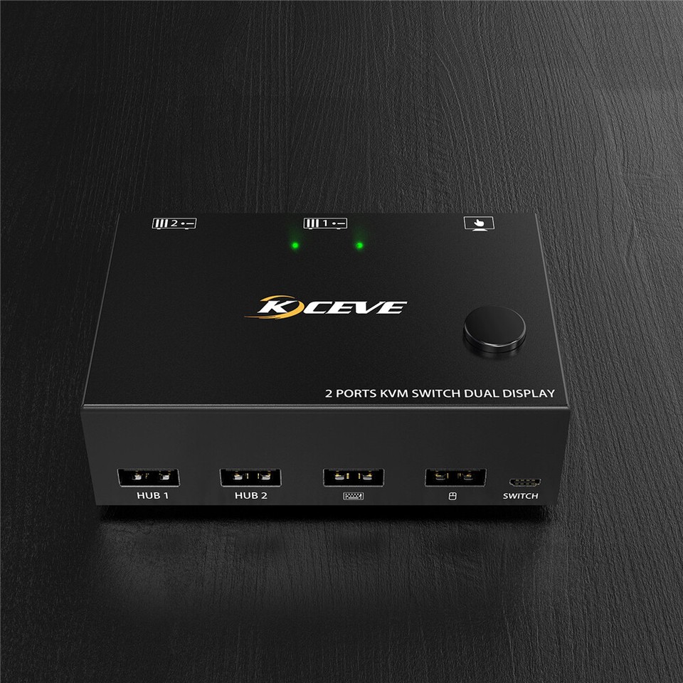4 Port HDMI USB KVM Switch 2X2 4K@60Hz Switcher Dual Monitor 2 Computer ...
