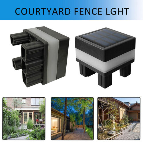 1/2X Solar Power Fence Cap Square Garden Light Post LED Landscape Lamp Decor - Picture 1 of 12