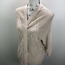 FOREVER 21 Open Style Open Knit Beige Cardigan Sweater Women's Size Medium