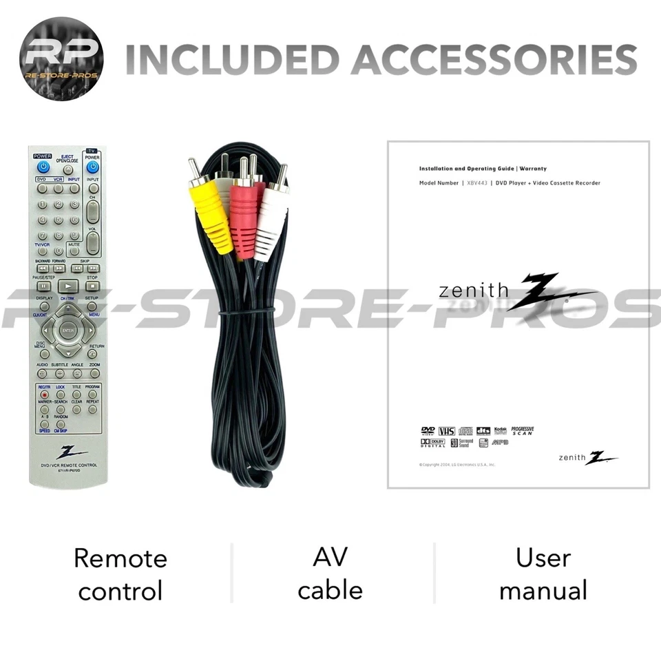 Zenith XBV443 DVD VCR Combo Reproductor VHS Hi-Fi Estéreo Escaneo Progresivo Foto 2 de 4