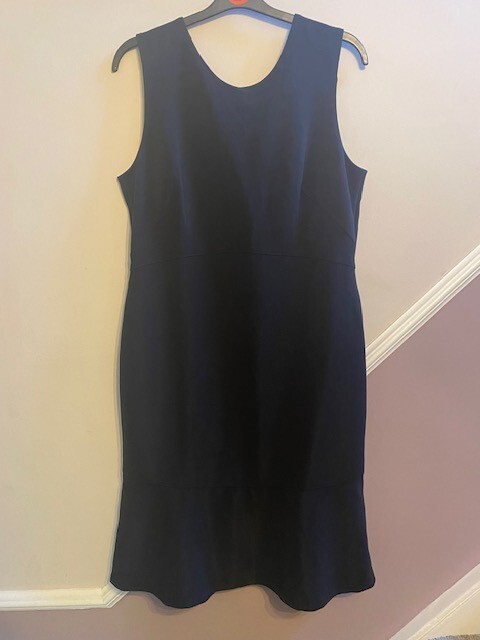 HOUSE OF FRASER LINEA LADIES BLACK SLEEVELESS PEPLUM HEM DRESS