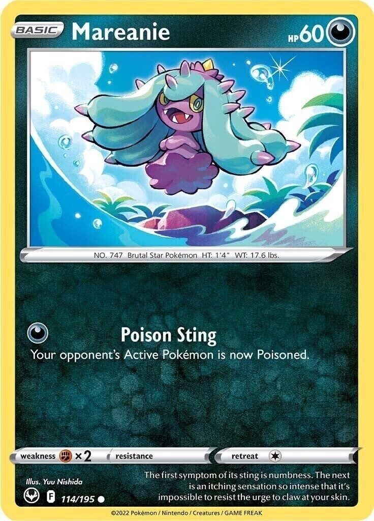 Pokemon - Mareanie - 114/195  - Silver Tempest - NM/M