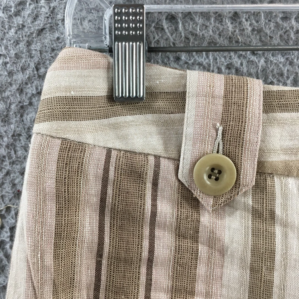 Bcbgirls Chino Shorts Womens 2 (Actual 30X5) Beige Striped Low Rise Casual Zip - Image 4 of 4