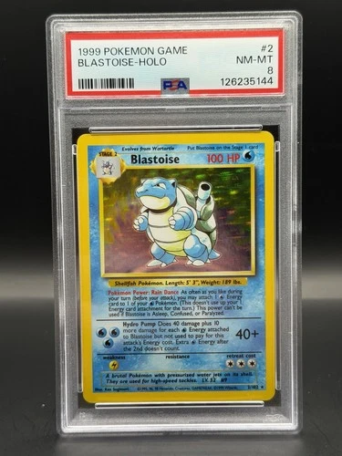 1999 POKEMON GAME #2 BLASTOISE-HOLO PSA 8