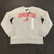 NCAA Alabama Crimson Tide Women's Crew Neck Fleece Sweatshirt Grey Small
