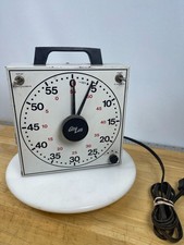 Vintage GraLab Timer With Power Switch  Outlet Industrial Retro Design White 